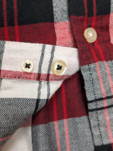 CHAPS Flanelle Rouge Noir M Classique EE VINTAGE 100% Coton | 317S