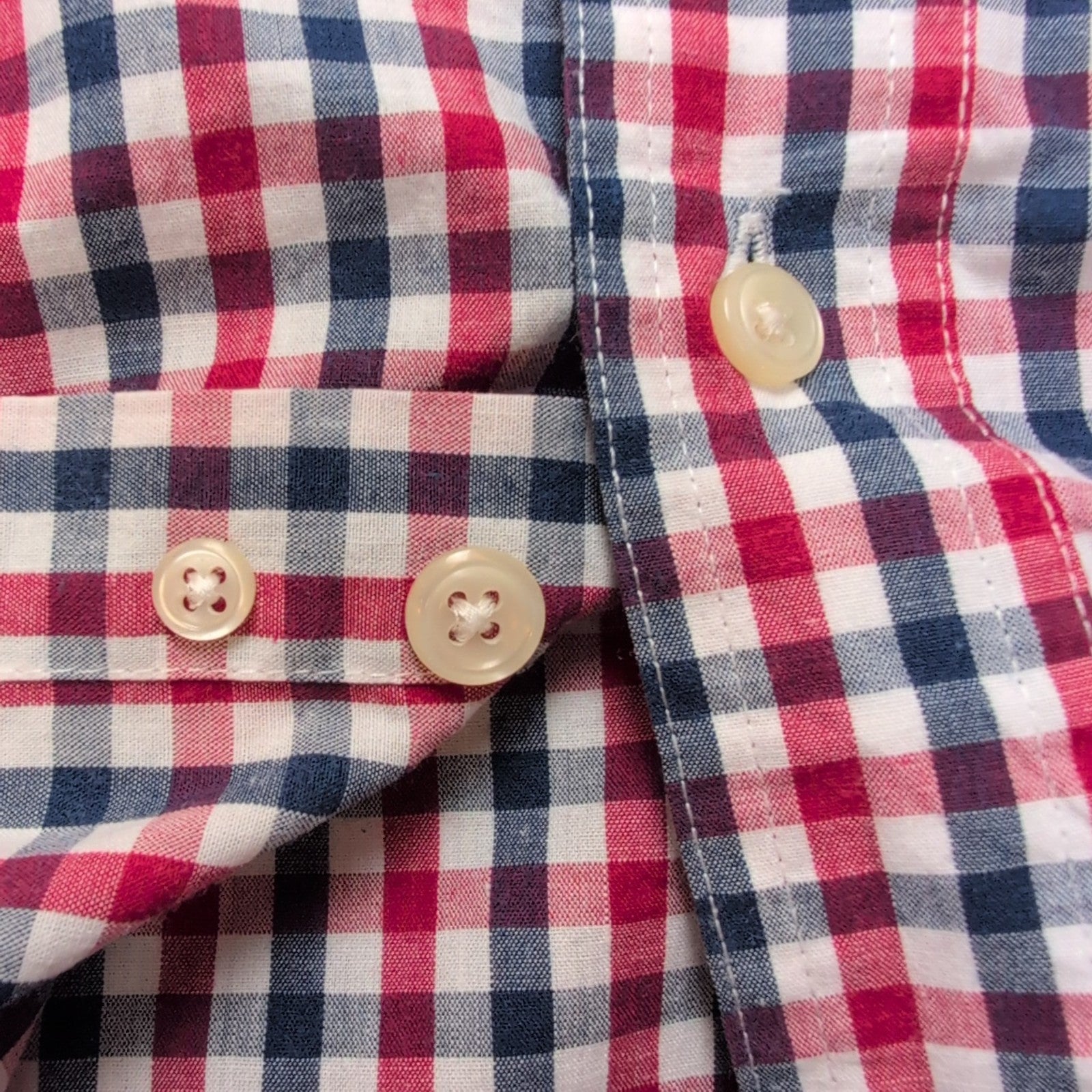 Chemise Chaps Carreaux Bleu Blanc Rouge Taille M Manches courtes