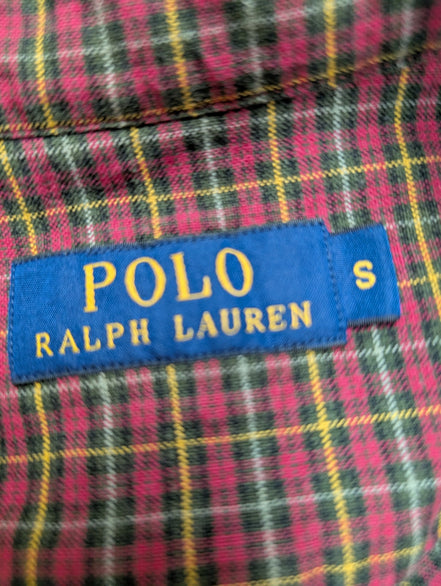 Chemise Ralph Lauren Bordeaux à Carreaux Manches Longues - Taille S