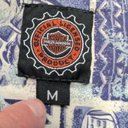 Harley Davidson chemise moto hawaïenne bleu blanc made in Hawaii USA taille M
