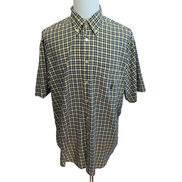 Nautica chemise flanelle manches courtes jaune bleu carreaux taille XL XXL