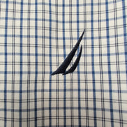 Chemise Nautica bleue à carreaux manches longues 1 poche L