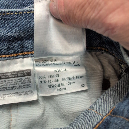 Levi’s 501 Jean Homme W36 L36 Bleu Foncé Vintage Pantalon Bouton