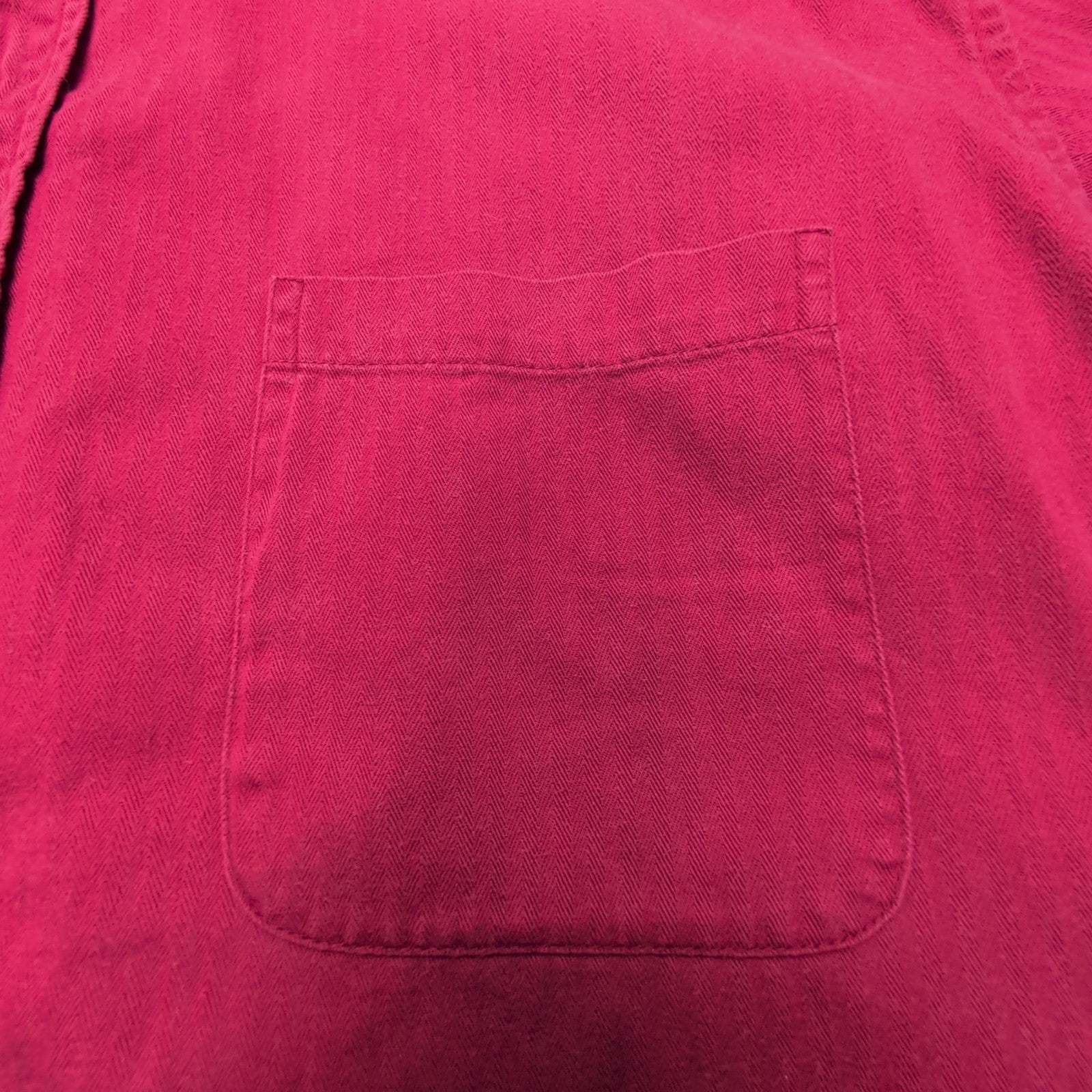 Chemise LEE Rouge à Col Officier avec Poche Manches Longues - Taille L