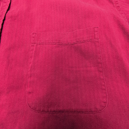 Chemise LEE Rouge à Col Officier avec Poche Manches Longues - Taille L
