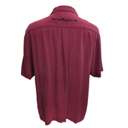 Chemise hawaïenne Gold by Tri-Mountain L bordeaux 100% soie manches courtes