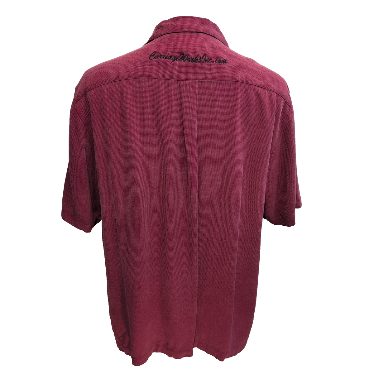 Chemise hawaïenne Gold by Tri-Mountain L bordeaux 100% soie manches courtes