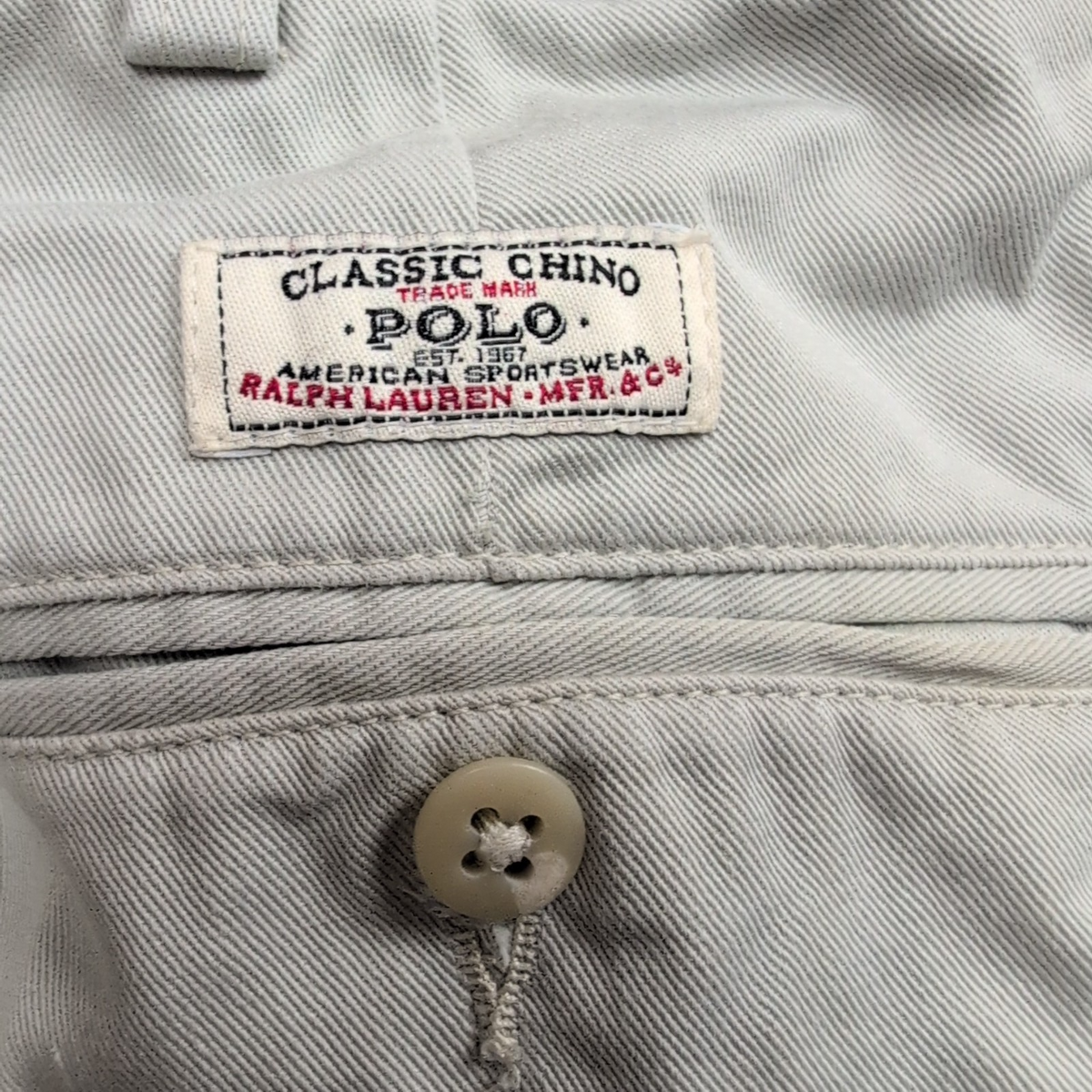 Pantalon Chino Polo Ralph Lauren Andrew W36 L29 Crème À Pinces Coton USA