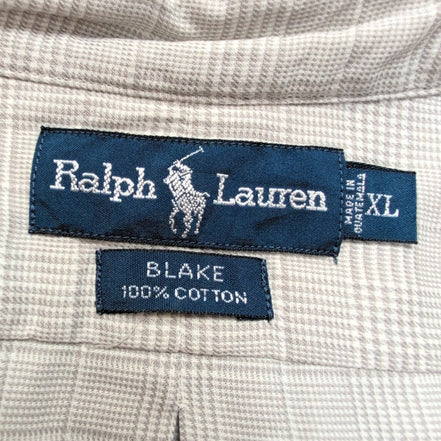 Chemise Ralph Lauren Blake XL XXL Crème Carreaux Button Down Shirt