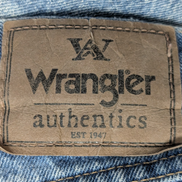 Jean Wrangler Homme Vintage Bleu Style Grunge Distressed Genou Troué W36 L31