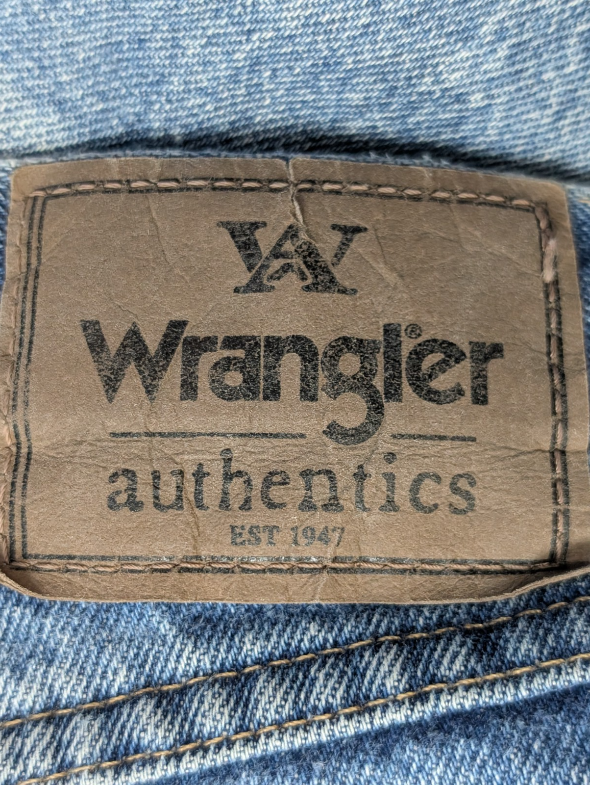 Jean Wrangler Homme Vintage Bleu Style Grunge Distressed Genou Troué W36 L31