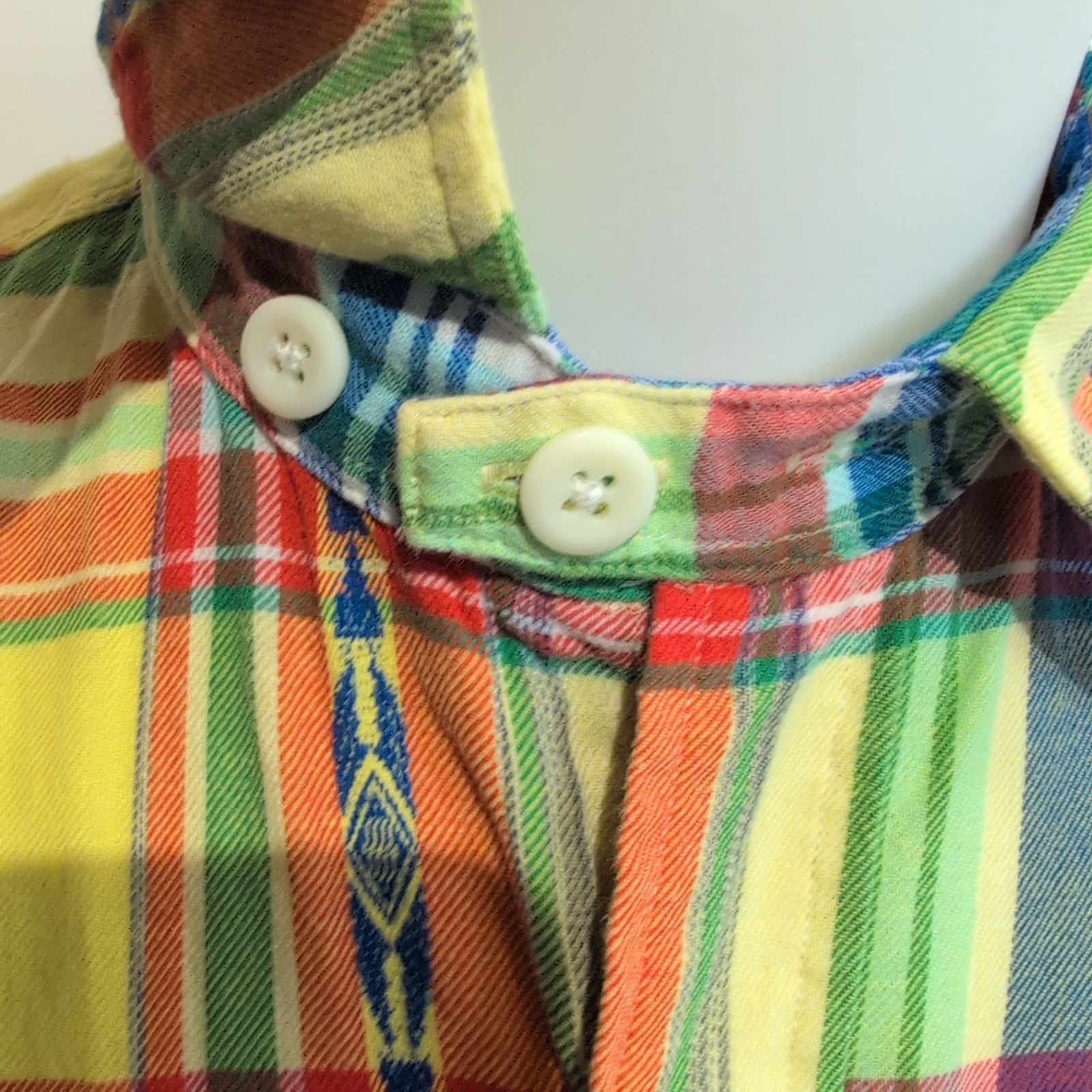 Chemise Polo Ralph Lauren M Multicolore Aztèque Carreaux 2 Poches Coton