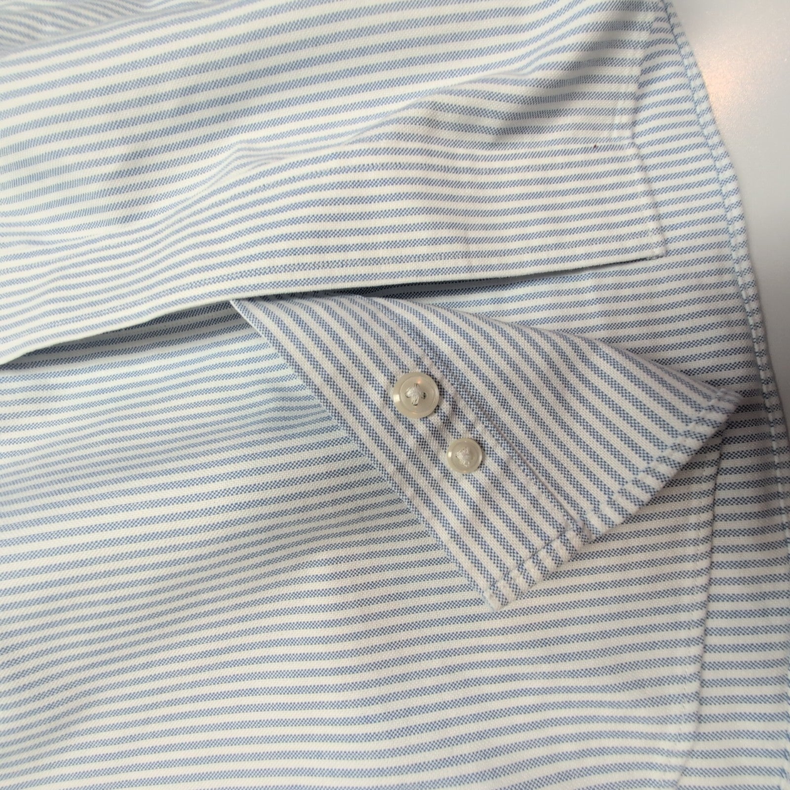 Chemise L.L. Bean à rayures bleues taille L #118e