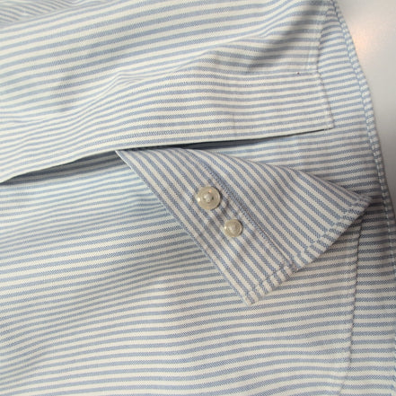 Chemise L.L. Bean à rayures bleues taille L #118e