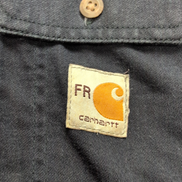 Chemise Workwear Carhartt FR XL bleu marine brodée USA work rare
