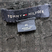 Pull Tommy Hilfiger Femme M Bleu Marine Maille Torsadée Coton Col Rond