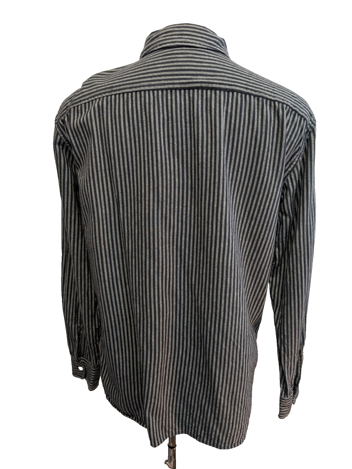 Chemise LEVI'S Relaxed Flanelle Épaisse Rayures Noir & Gris Manches Longues T.M