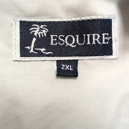 Chemise Guayabera Esquire Taille 2XL Gris Brodée 4 Poches Made in China
