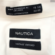 Chemise Nautica Vintage Oxford Blanc Uni M 100% Coton manches longues