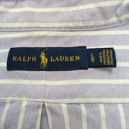 Chemise Ralph Lauren L violet rayures blanc Oxford logo marron coton