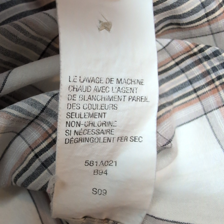 Chemise Manches Courtes Timberland Carreaux Marron et Blanc poche Taille M