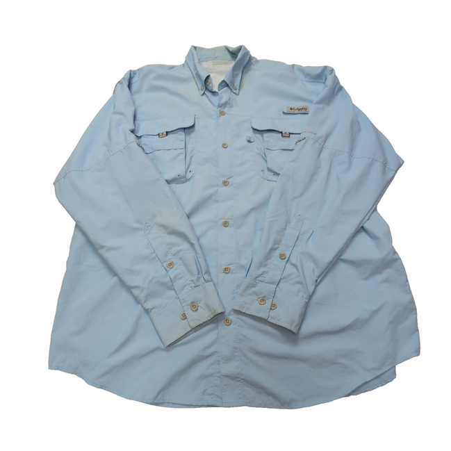 Chemise Columbia PFG bleu uni taille XXL #98e