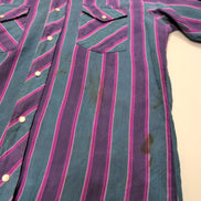 Chemise Wrangler Western Vintage M Vert Violet Pression Cowboy