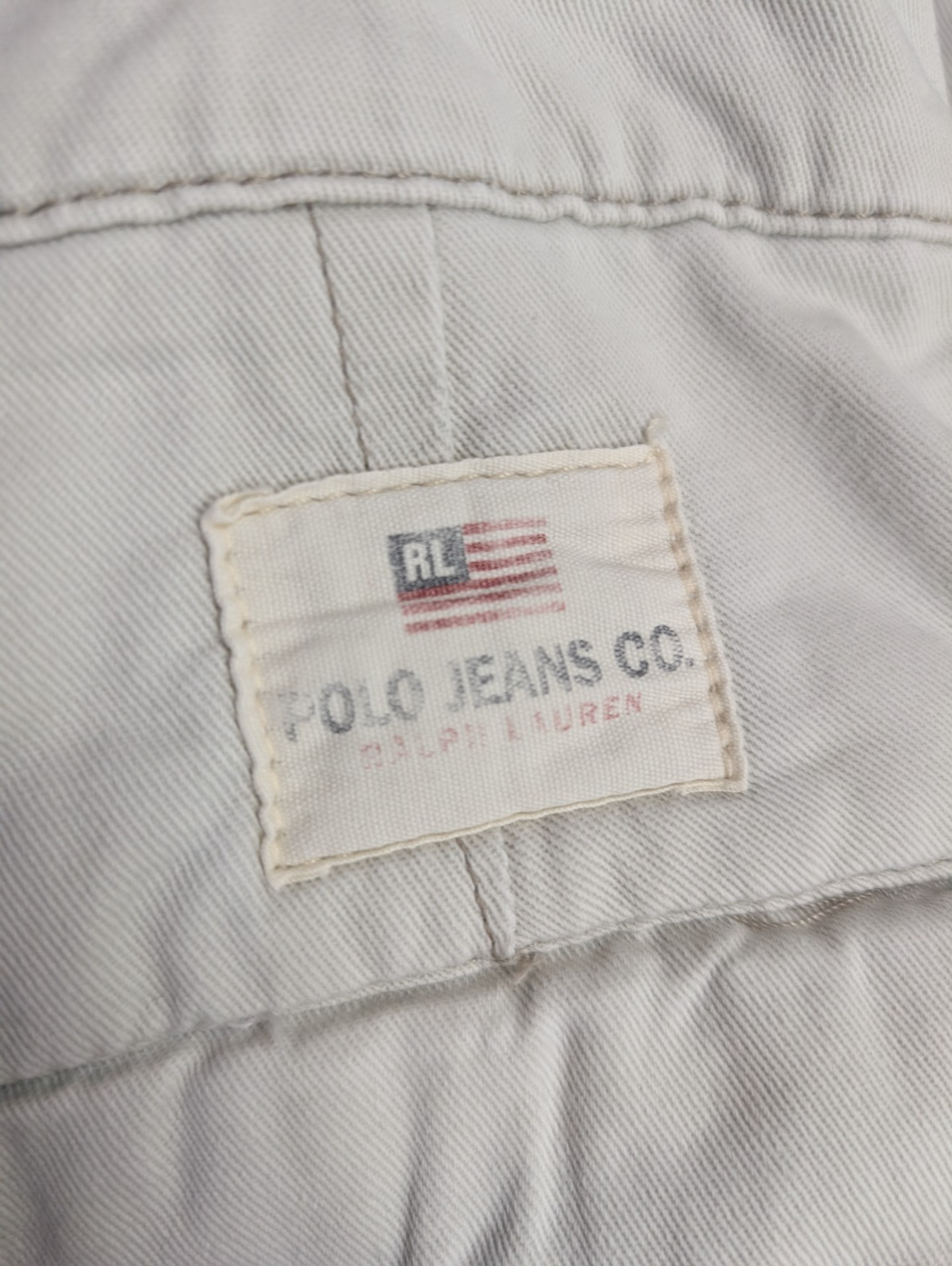 Pantalon cargo Polo Jeans Co Ralph Lauren W36 L34 crème poches militaire