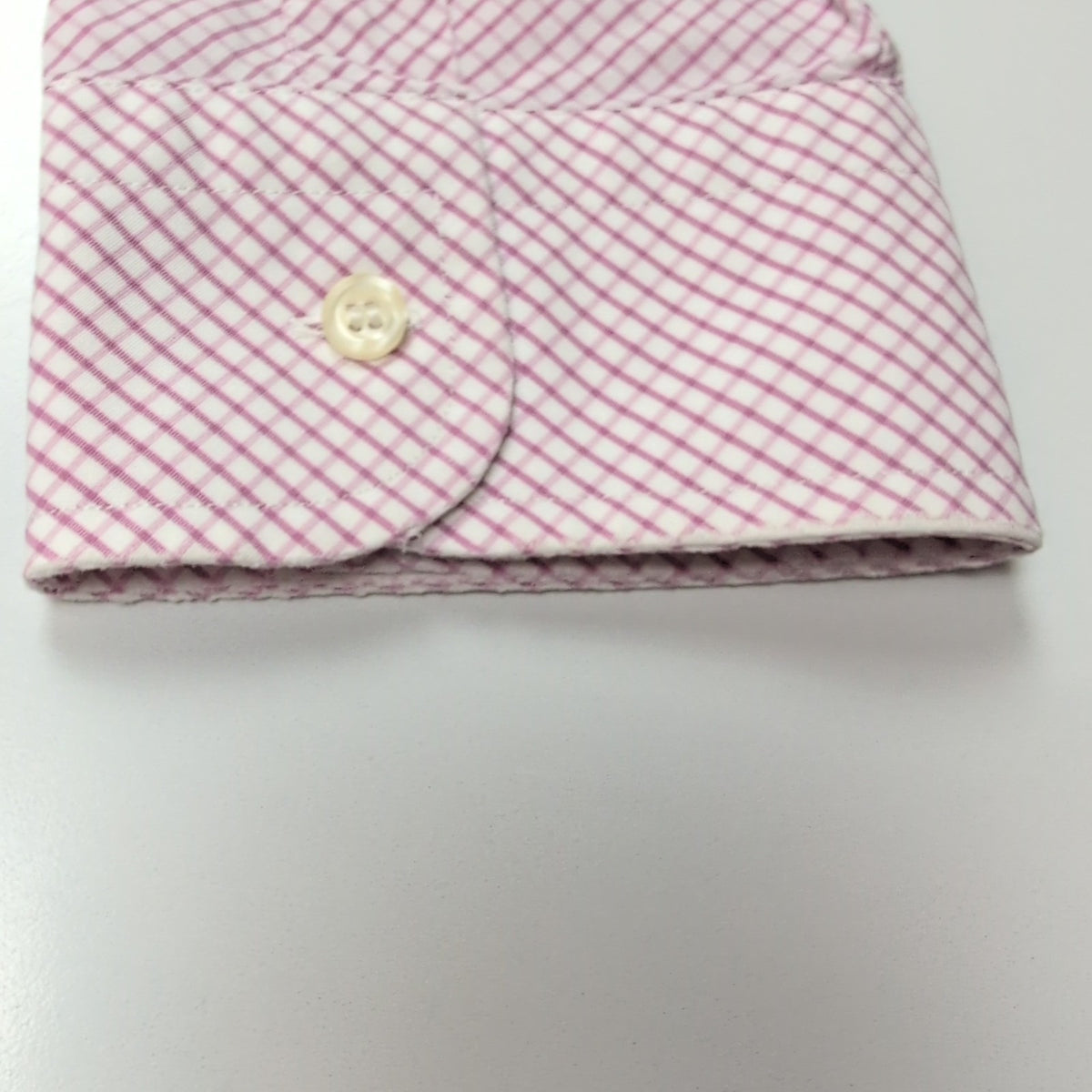 Chemise BURBERRY 100% Coton Rose Fuchsia L Logo Brodé Manches Longues