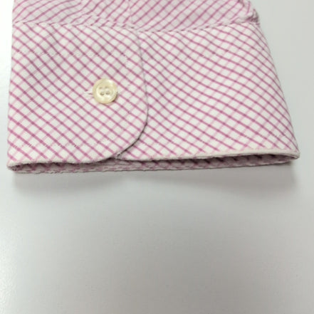 Chemise BURBERRY 100% Coton Rose Fuchsia L Logo Brodé Manches Longues