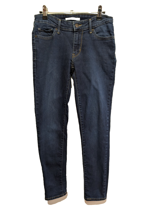 Jean Levi's 711 Femme Bleu Foncé Skinny Ultra Stretch W26 L28 Intemporel