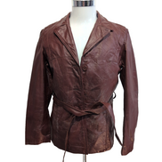 Veste Cuir Femme Bordeaux Berman's 14 L Doublure Amovible Vintage |51c