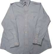 Chemise Chaps manches longues bleu uni taille M #238msch
