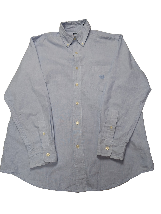 Chemise Chaps manches longues bleu uni taille M #238msch