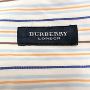 Chemise BURBERRY 100% Coton Taille 8 3XL Blanc Rayures Logo Brodé Manches courte