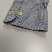 Chemise Polo Ralph Lauren Shirt S Custom Fit Micro-Carreaux Bleu Blanc Button Do