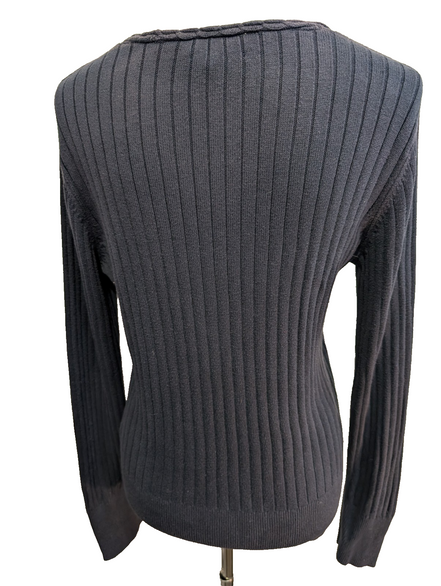 Pull Tommy Hilfiger Femme Bleu Marine Texture Gaufrée & Côtelée - Taille L
