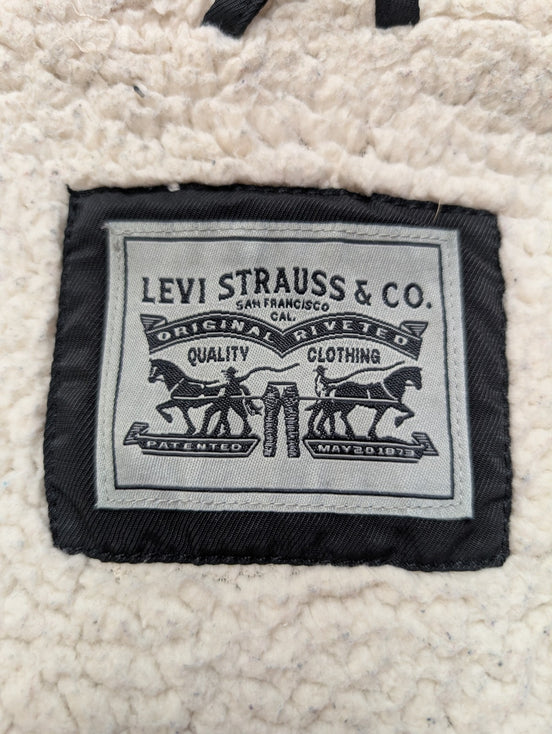 Parka levis noir capuche sherpa Nylon Femme M TBE | 295BSR
