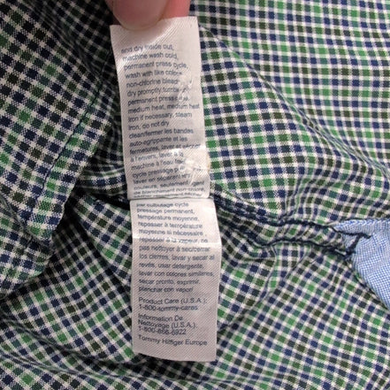 Chemise Tommy Hilfiger Verte À Petits Carreaux Regular Fit Taille XXL