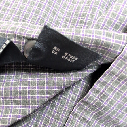 Chemise Nautica Hong Kong M vert violet carreaux 55 % coton / 45 % Tencel