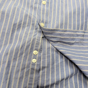 Chemise Sean John XL/XXL Bleue Rayures Blanches 100% Coton Manches Longues