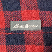 EDDIE BAUER Flanelle Rouge Marine L TBE Boutons Gravés 100% Coton | 330S