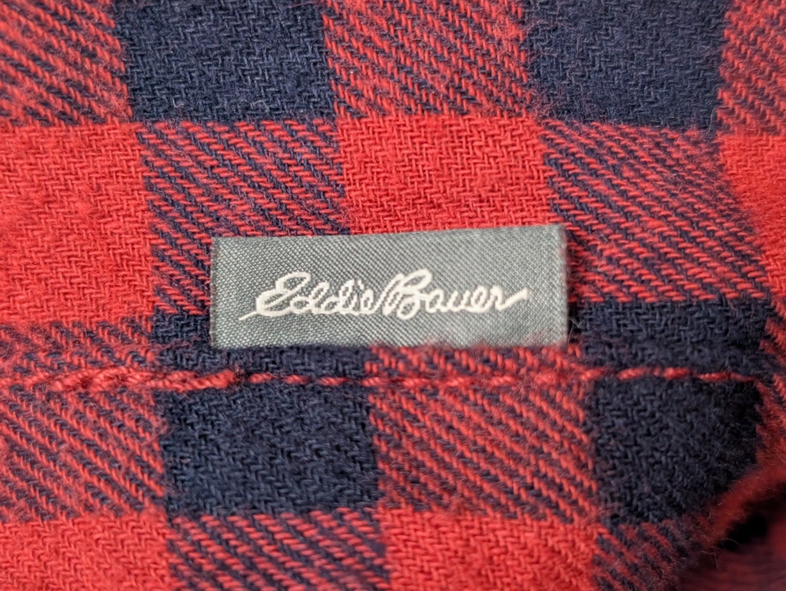 EDDIE BAUER Flanelle Rouge Marine L TBE Boutons Gravés 100% Coton | 330S