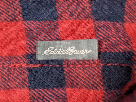 EDDIE BAUER Flanelle Rouge Marine L TBE Boutons Gravés 100% Coton | 330S