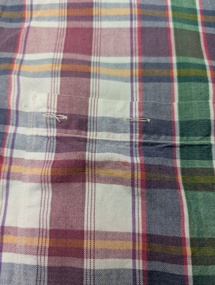 Chemise manches courtes Dockers bleu vert rouge blanc à carreaux taille M #186ms