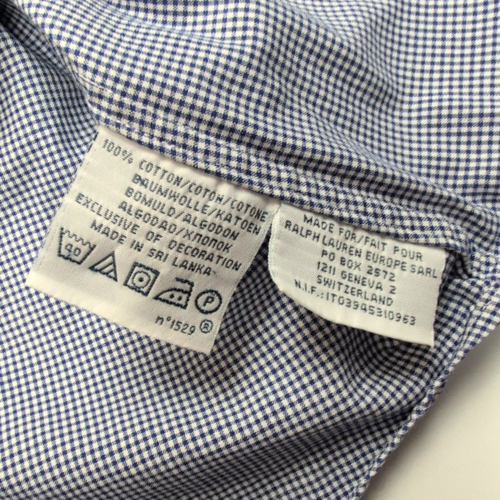 Chemise Polo Ralph Lauren Regent M Bleue Carreaux Custom Fit Logo Rouge Shirt