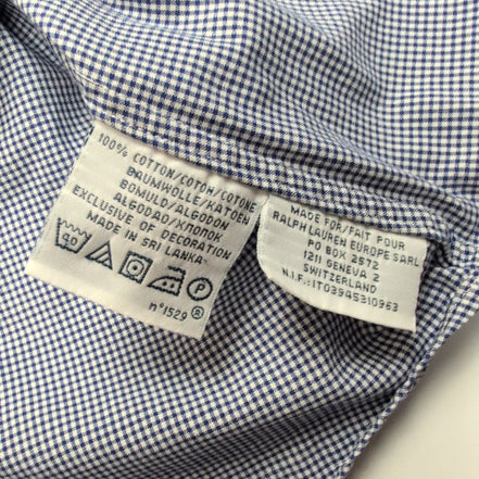 Chemise Polo Ralph Lauren Regent M Bleue Carreaux Custom Fit Logo Rouge Shirt