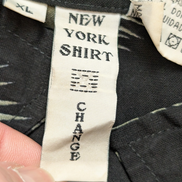 Chemise Hawaïenne New York Shirt Co Noir Profond Motifs Feuilles Kaki Taille XL