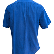Ralph Lauren Chemise L Bleu Uni Logo Rose Fluo Manches courtes