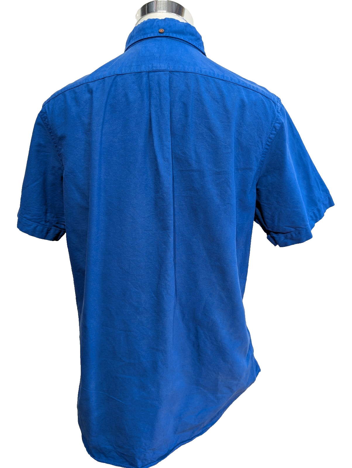 Ralph Lauren Chemise L Bleu Uni Logo Rose Fluo Manches courtes